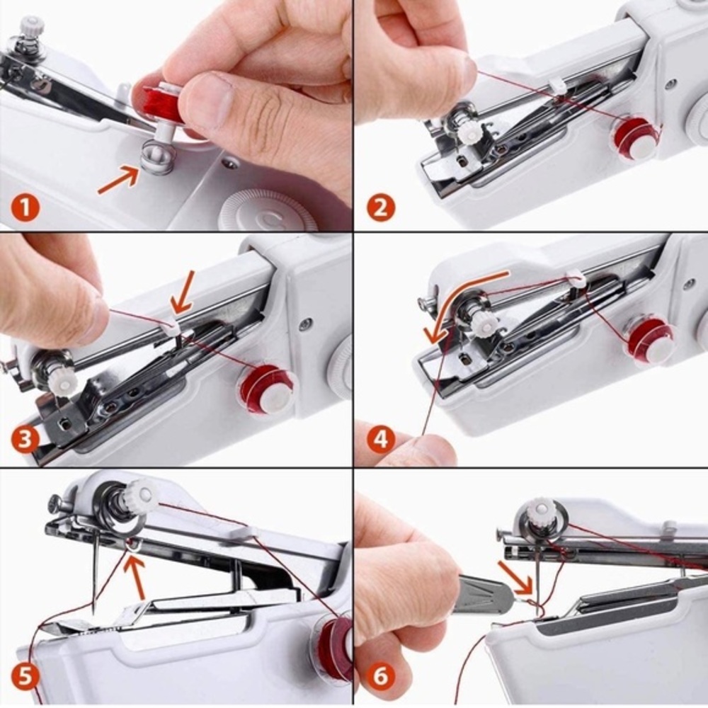 Handheld Single-Thread Sewing Machine, White - Picture 8 of 10